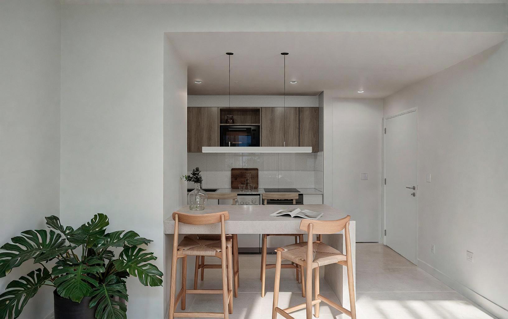 Cocina integrada con isla