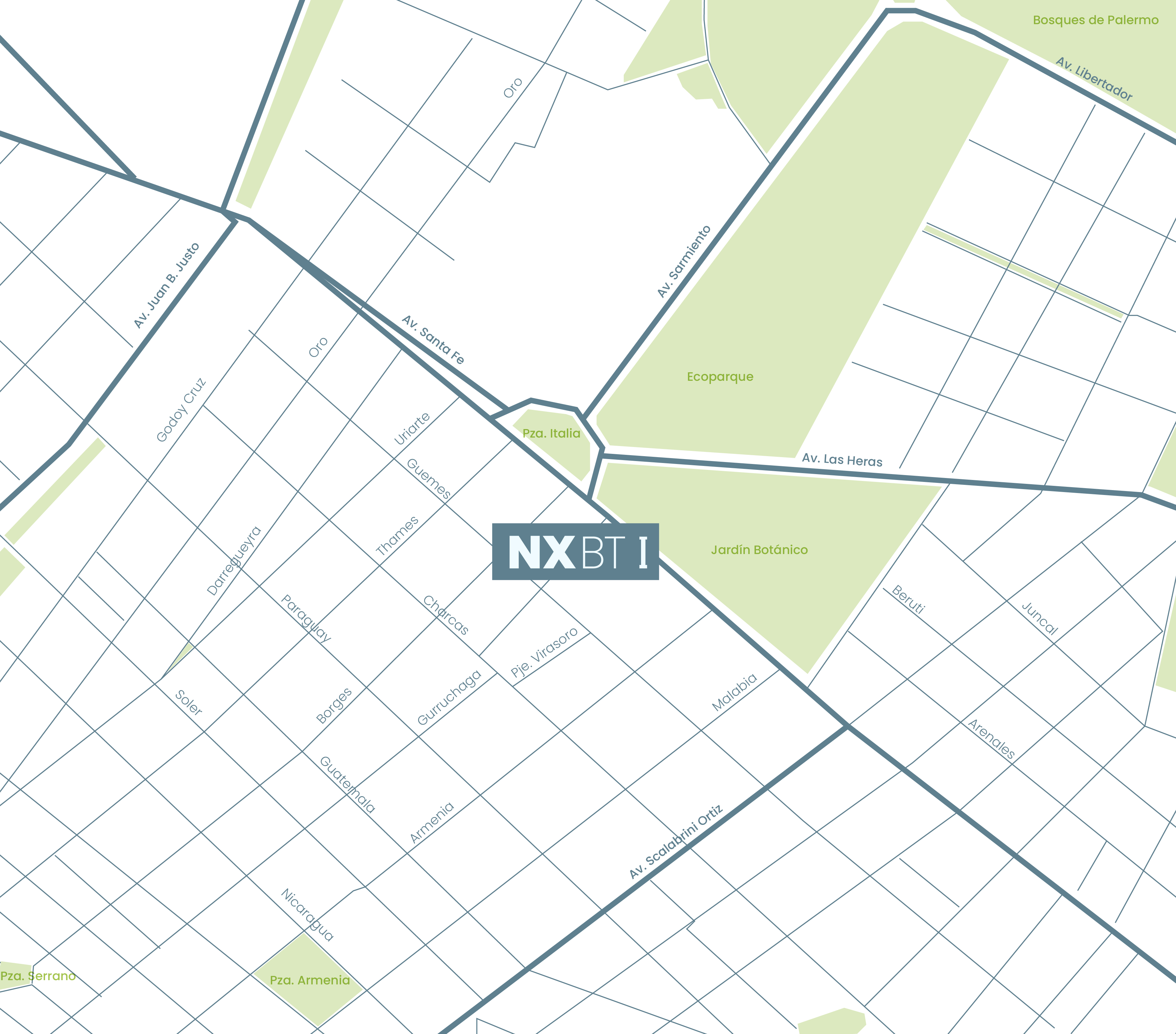 Mapa Nexo Botánico I — Gurruchaga 2444, Palermo